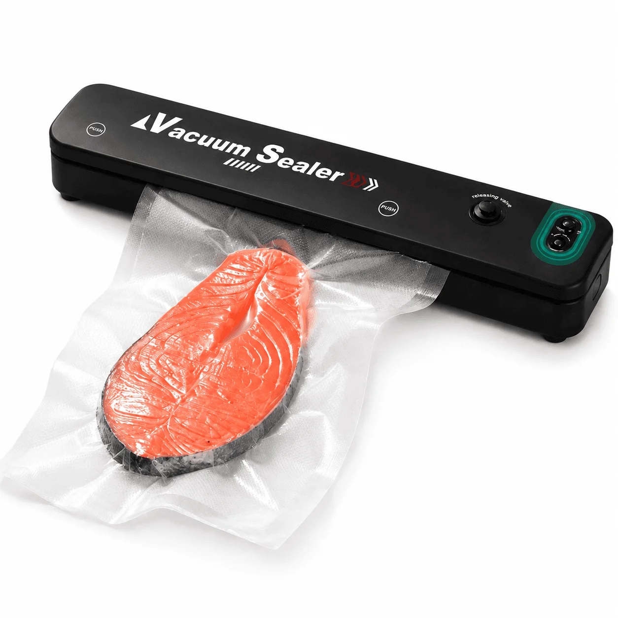 Вакуумний пакувальник Vacuum Sealer 90W Black для продуктів, вакууматор побутовий з пакетами